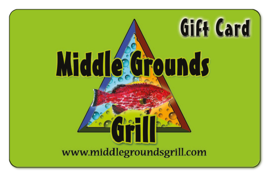 middle grounds fish logo on a green background